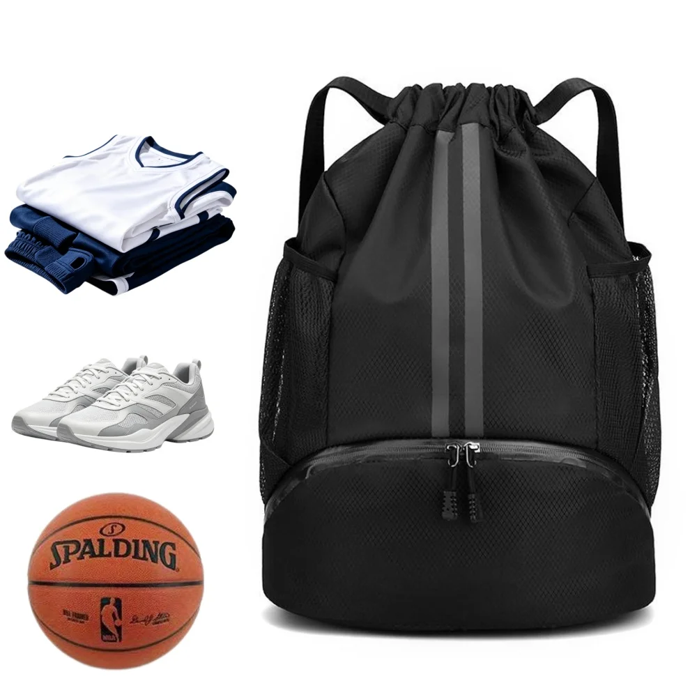 Outdoor Sport Backpack - 드로스트링 스포츠 백팩, 신발 수납공간과 습식