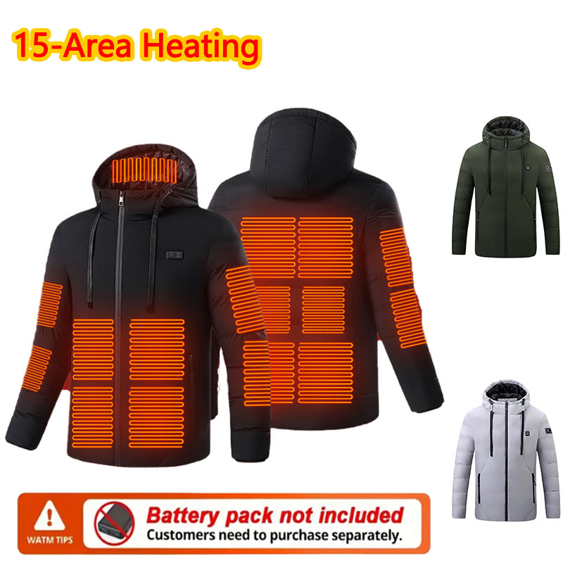 Outdoor Sport Jacket - 15구역 발열 겨울 후드 재킷 남성용