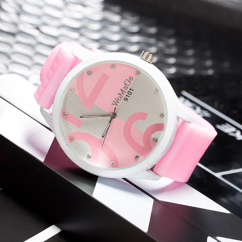 Outdoor Sport Watch - Womage-여성용 패션 시계, 귀여운 핑크, 큰