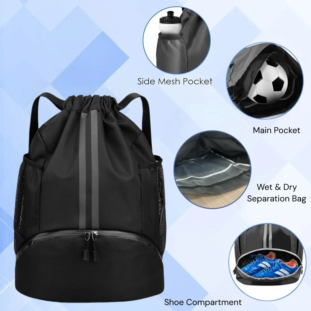드로스트링 스포츠 백팩, 신발 수납공간과 습식 건식 분 - Outdoor Sport Backpack 리뷰 및 가격