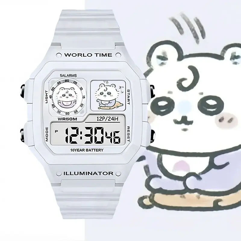 귀여운 치이카와 애니메이션 디지털 시계 방수 5 알람  - Outdoor Sport Watch 리뷰 및 가격